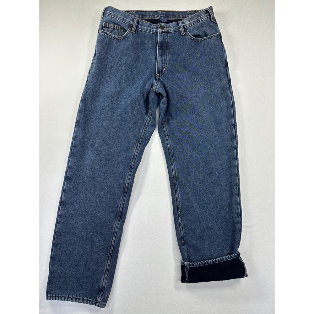 Heavyweight Fleece Lined‎ Workwear Jeans Mens 34x32 Medium Wash Gorpcore Denim